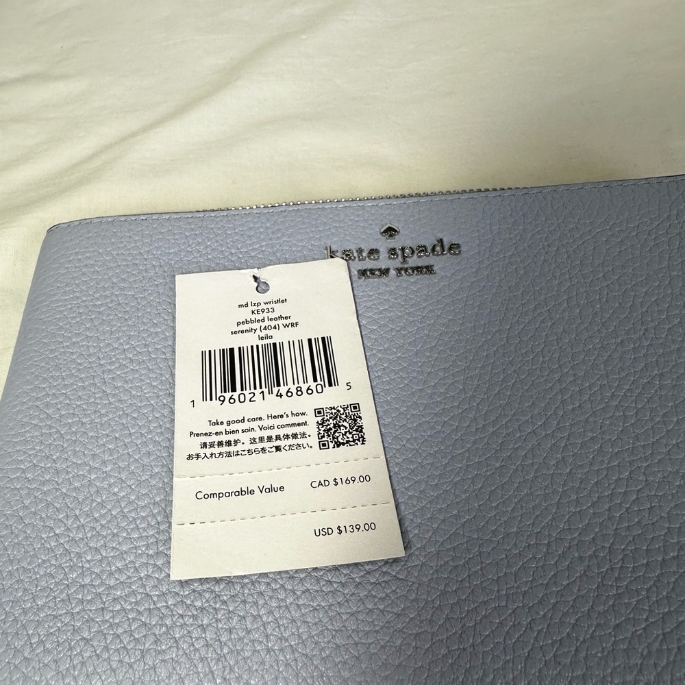 Kate Spade Leila Pebbled Leather Medium L-Zip Wristlet NWT - Picture 4 of 4